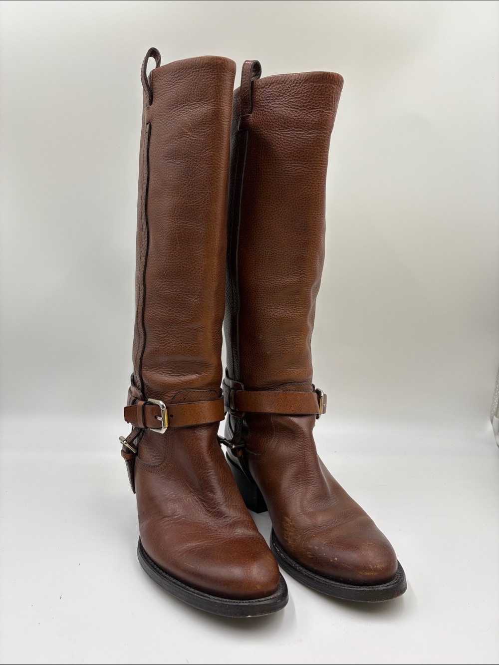 Ralph Lauren Collection Brown Leather Riding Boots - Women's Tall Boots